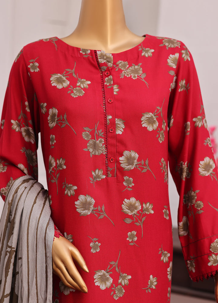 Hz Textiles Unstitched Printed Viscose Twill 3 Piece Suit HZ26UVT VT-5036 - Winter Collection