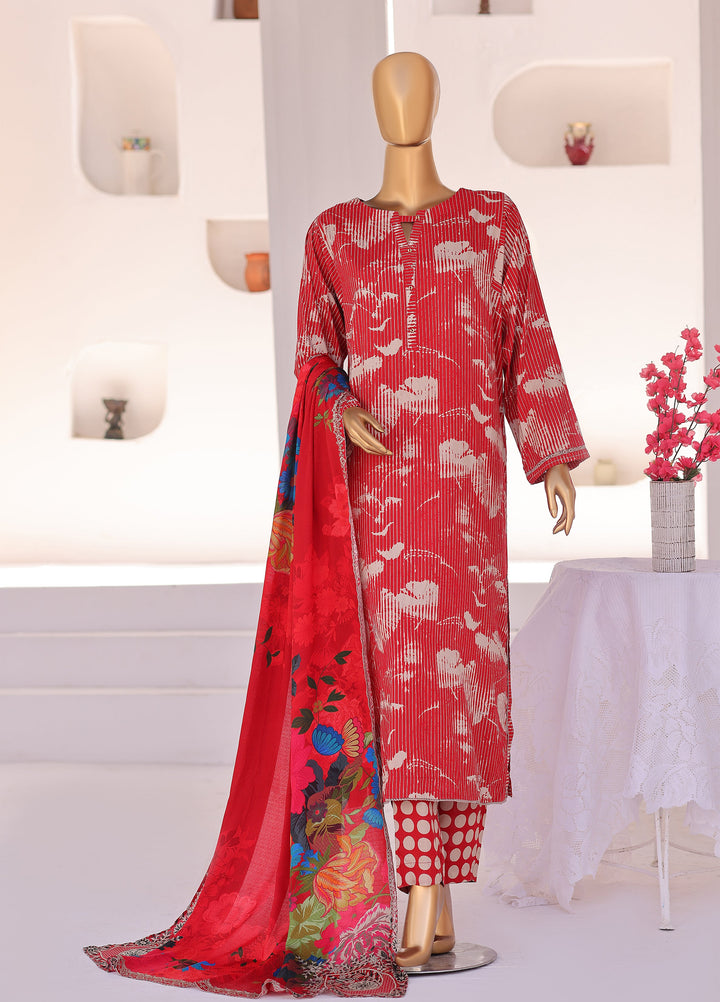 Hz Textiles Unstitched Printed Viscose Linen 3 Piece Suit HZ26ULW LW-5050 - Winter Collection