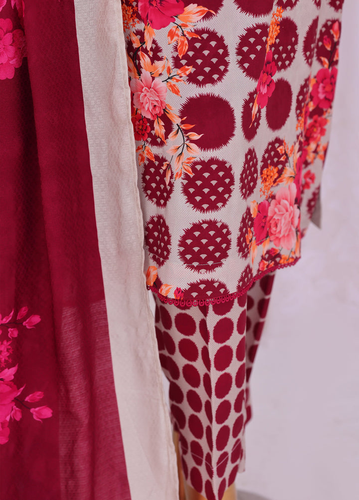 Hz Textiles Unstitched Printed Viscose Linen 3 Piece Suit HZ26ULW LW-5048 - Winter Collection