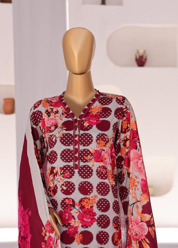 Hz Textiles Unstitched Printed Viscose Linen 3 Piece Suit HZ26ULW LW-5048 - Winter Collection