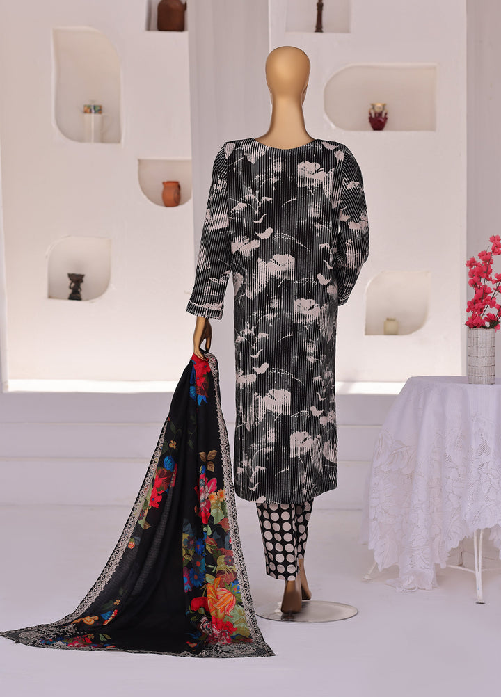 Hz Textiles Unstitched Printed Viscose Linen 3 Piece Suit HZ26ULW LW-5049 - Winter Collection