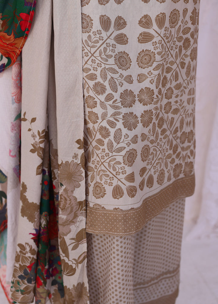 Hz Textiles Unstitched Printed Viscose Linen 3 Piece Suit HZ26ULW LW-5054 - Winter Collection