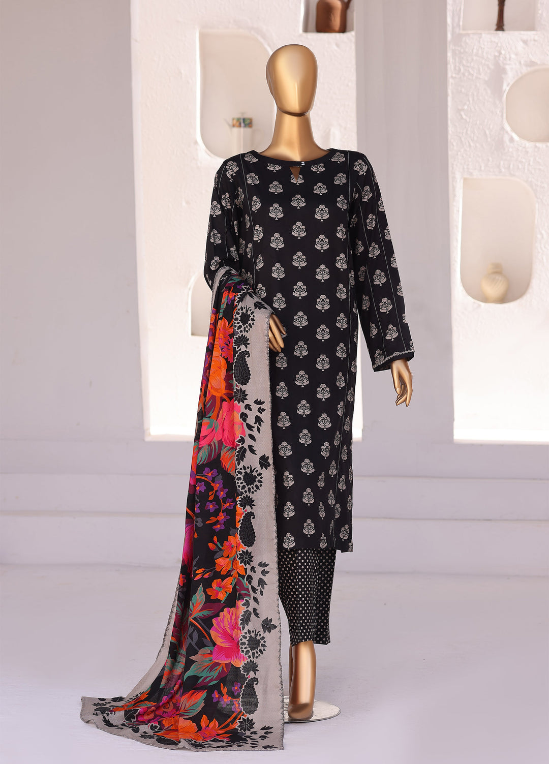 Hz Textiles Unstitched Printed Viscose Linen 3 Piece Suit HZ26ULW LW-5052 - Winter Collection