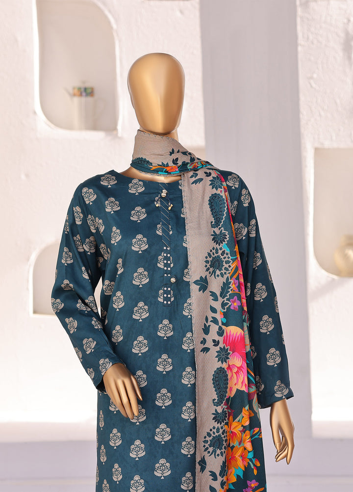 Hz Textiles Unstitched Printed Viscose Linen 3 Piece Suit HZ26ULW LW-5051 - Winter Collection