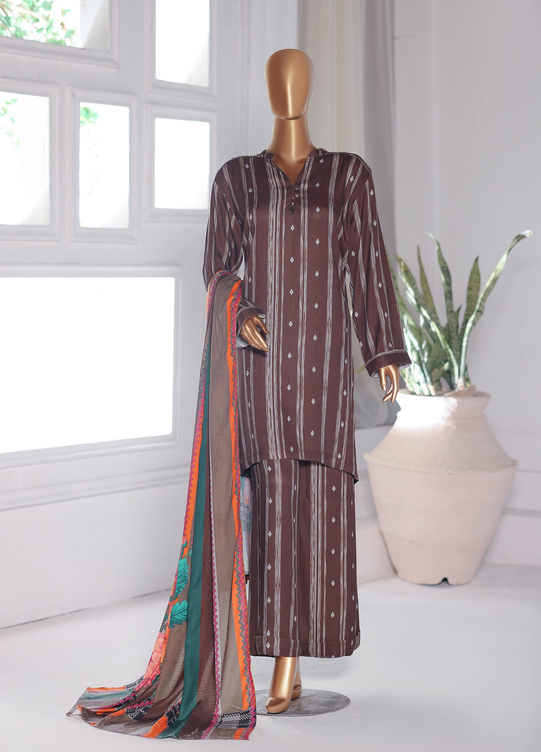 Hz Textiles Unstitched Printed Viscose Twill 3 Piece Suit HZ26UVT VT-5044 - Winter Collection