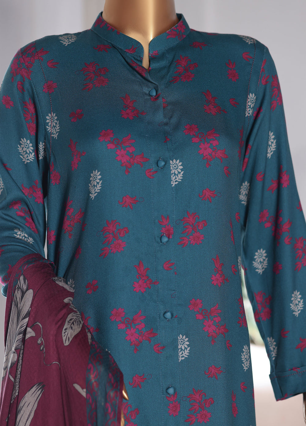 Hz Textiles Unstitched Printed Viscose Twill 3 Piece Suit HZ26UVT VT-5041 - Winter Collection