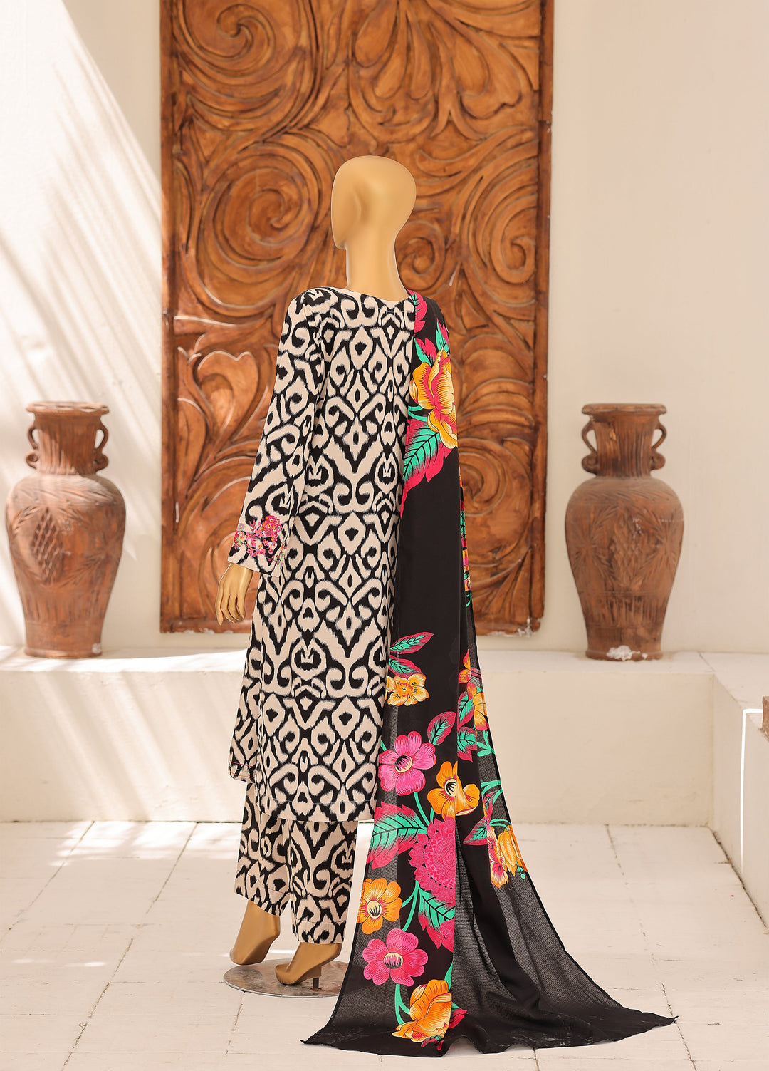 Hz Textiles Unstitched Printed Viscose Linen 3 Piece Suit HZ26ULW LW-5069 - Winter Collection