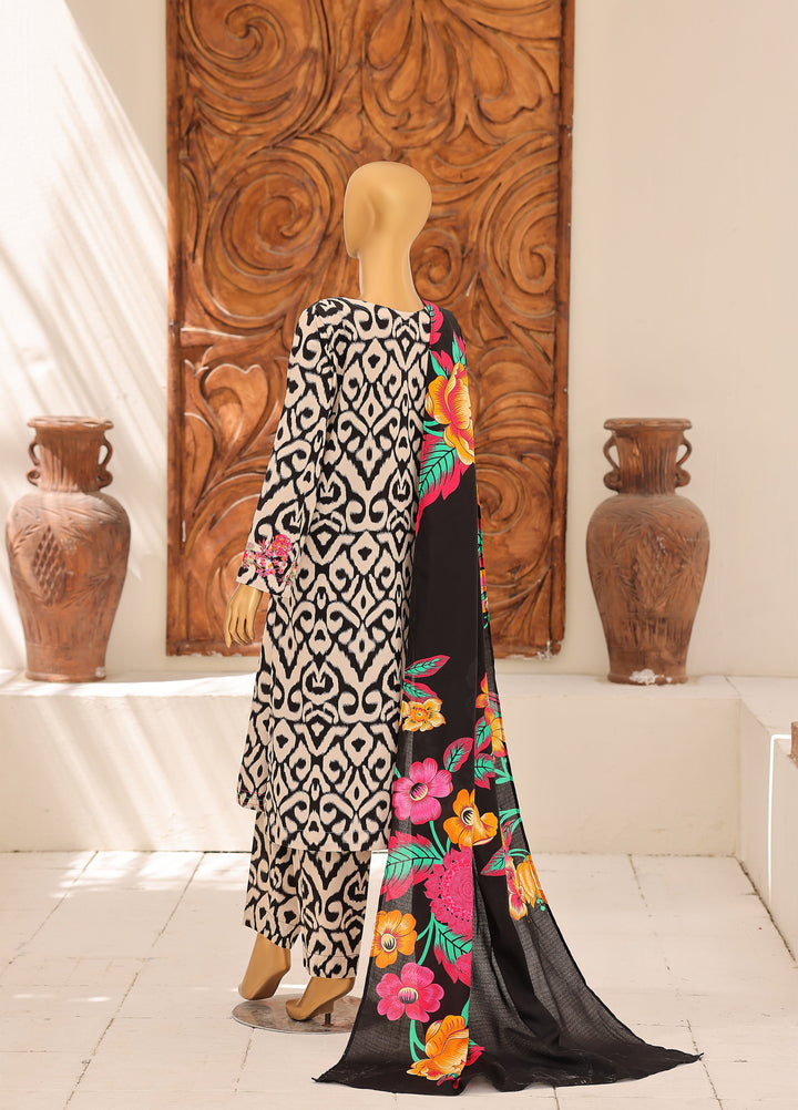 Hz Textiles Unstitched Printed Viscose Linen 3 Piece Suit HZ26ULW LW-5069 - Winter Collection