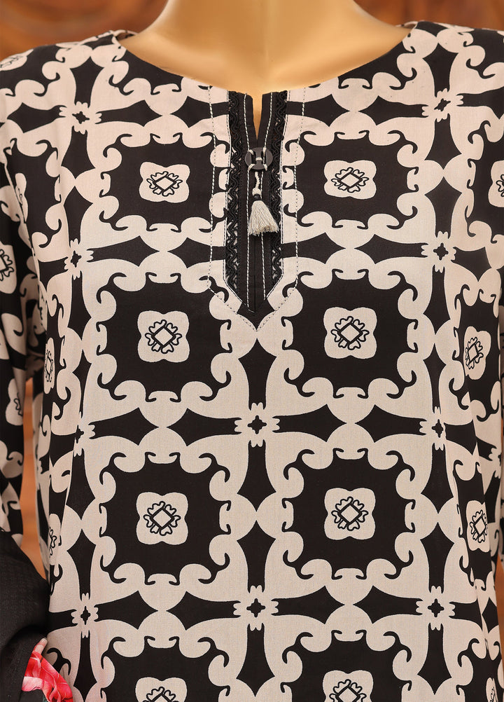 Hz Textiles Unstitched Printed Viscose Linen 3 Piece Suit HZ26ULW LW-5068 - Winter Collection