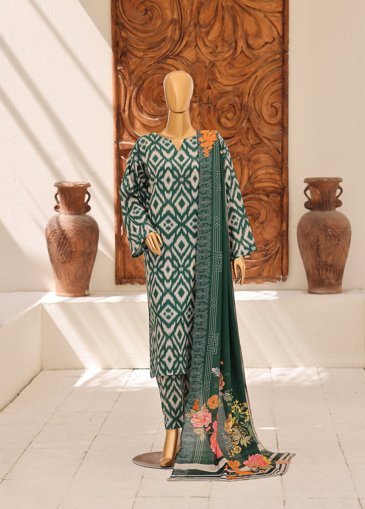 Hz Textiles Unstitched Printed Viscose Linen 3 Piece Suit HZ26ULW LW-5071 - Winter Collection