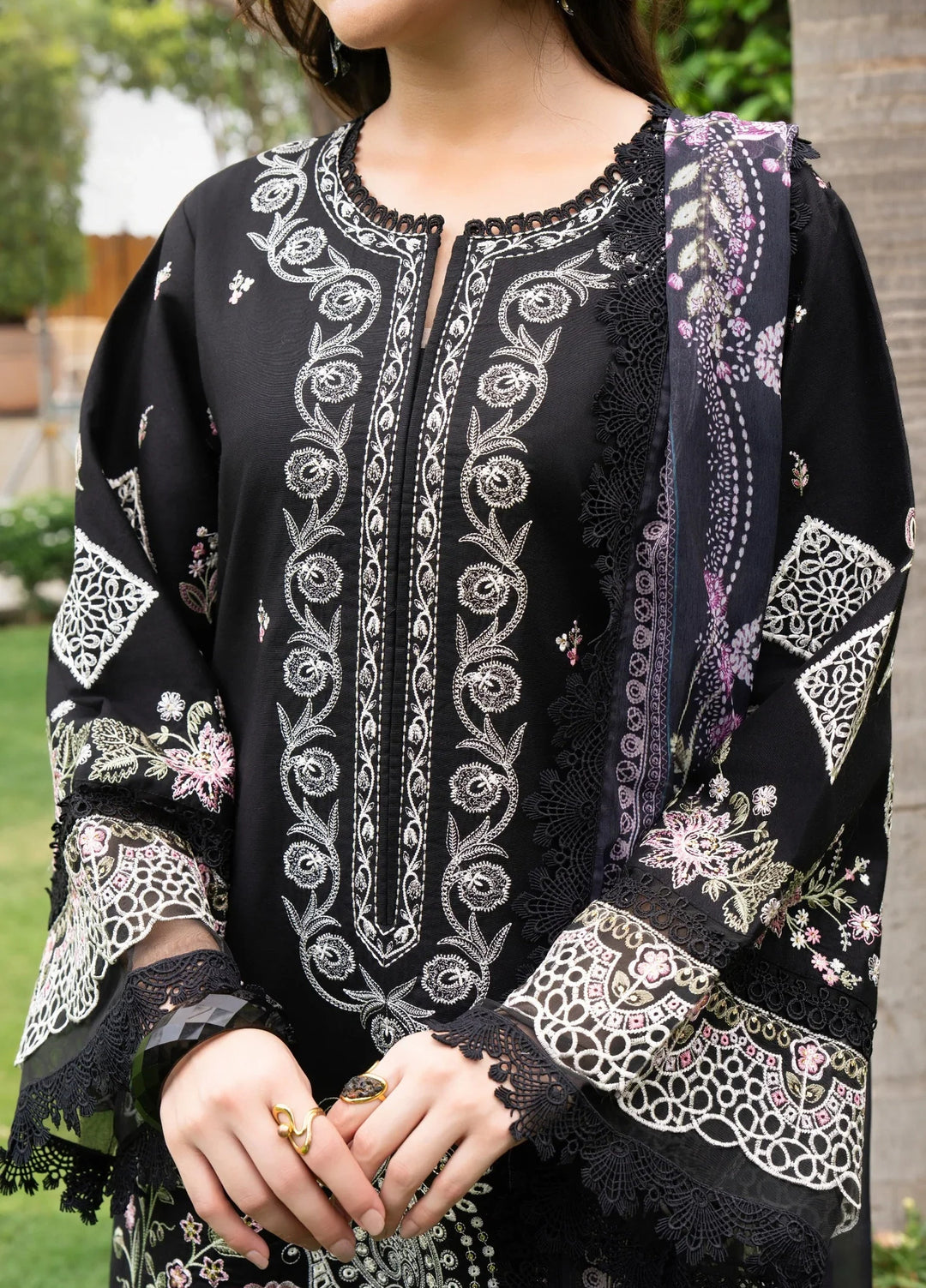 Chandan Nagri RTW Embroidered Lawn 3 Piece Suit Zara-Mist - Casual Collection