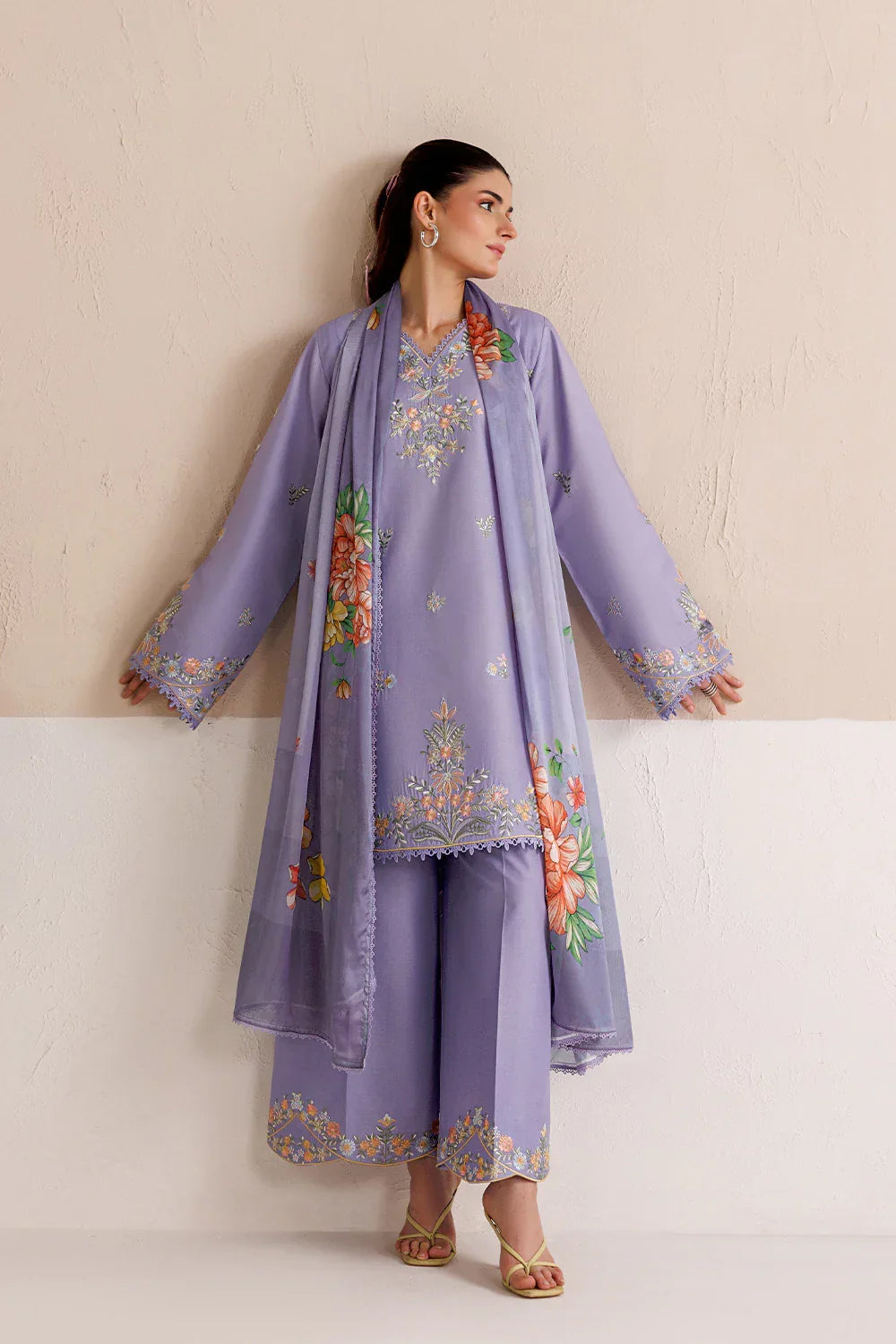 Mistfall by Panache Apparel RTW Embroidered Cotton 3 Piece Suit noera Eid Collection