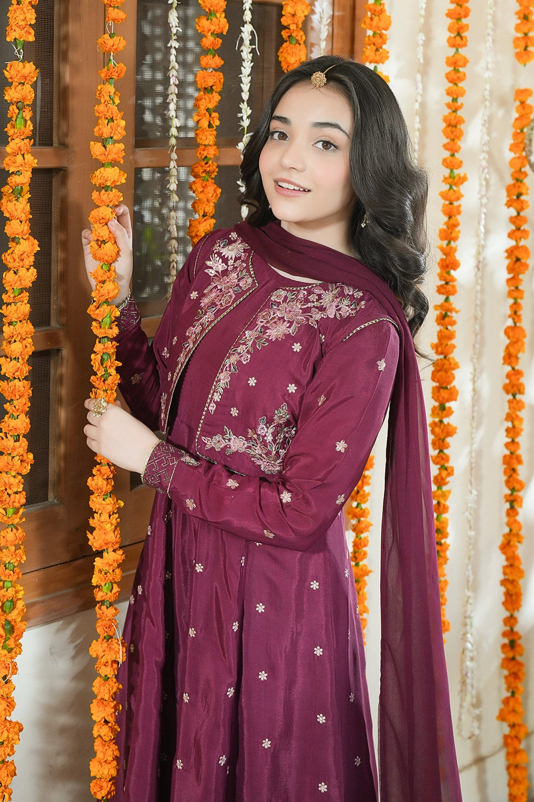 Noore Eid by Panache Girls RTW Embroidered Silk 4 Piece Suit Zeni - Eid Collection