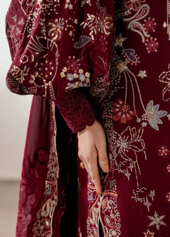Luxe Silk by Florent Unstitched Embroidered Raw Silk 3 Piece Suit FL26ULS Elan - Festive Collection