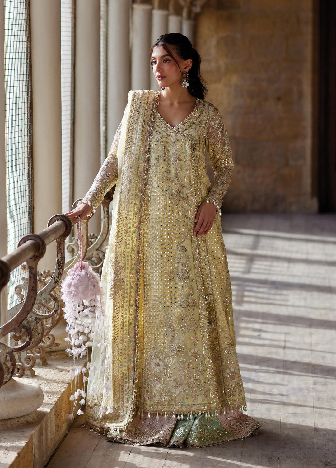 Dastangoi by Afrozeh Unstitched Embroidered Organza 3 Piece Suit AF26UDW Afsaan FW01214 - Wedding Collection