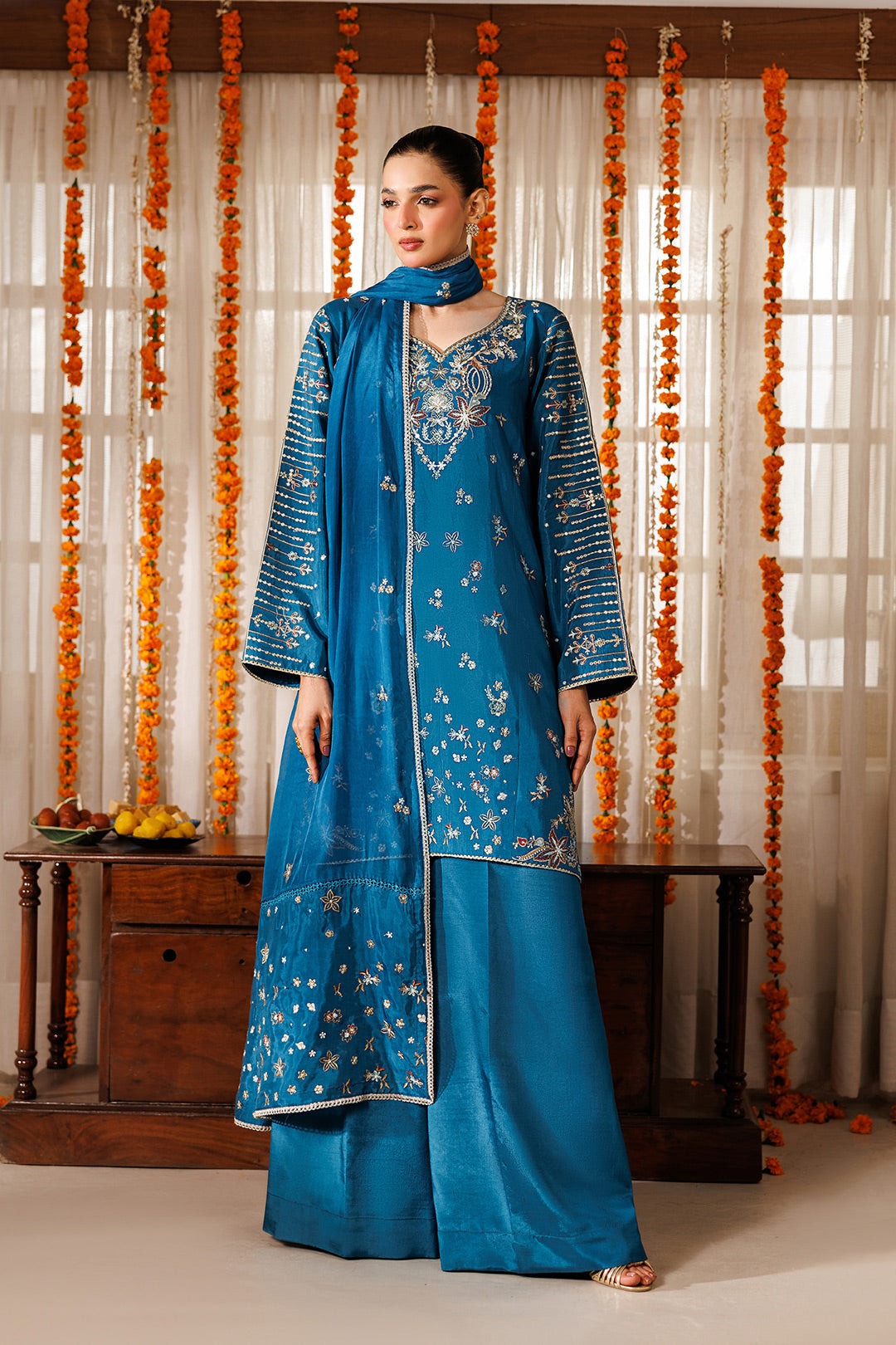 Noore Eid by Panache Women RTW Embroidered Raw Silk 3 Piece Suit Gulbaan - Eid Collection