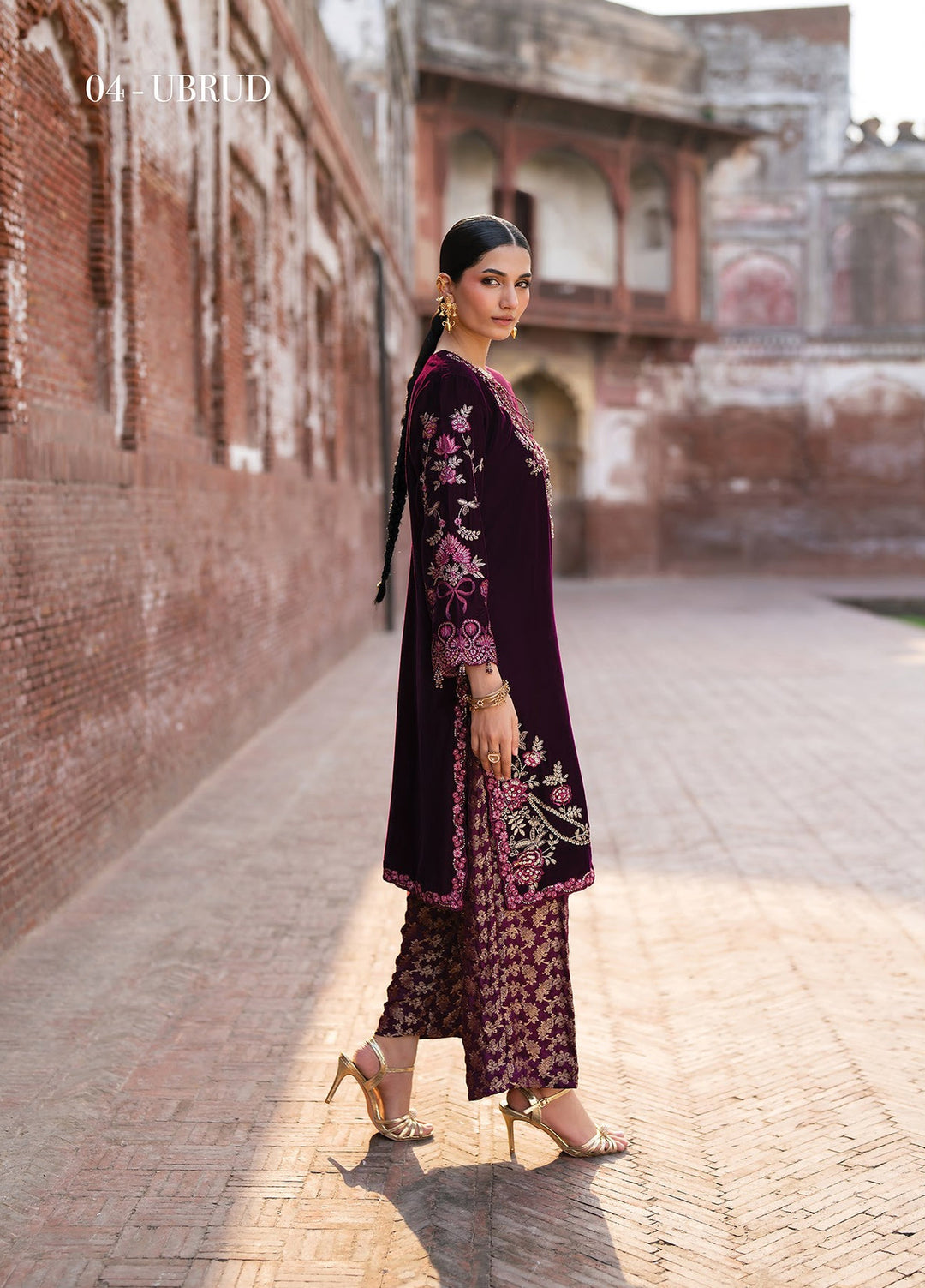 Mor by Xenia Formals Unstitched Embroidered Velvet 3 Piece Suit XE26UMV 04 Ubrud - Festive Collection