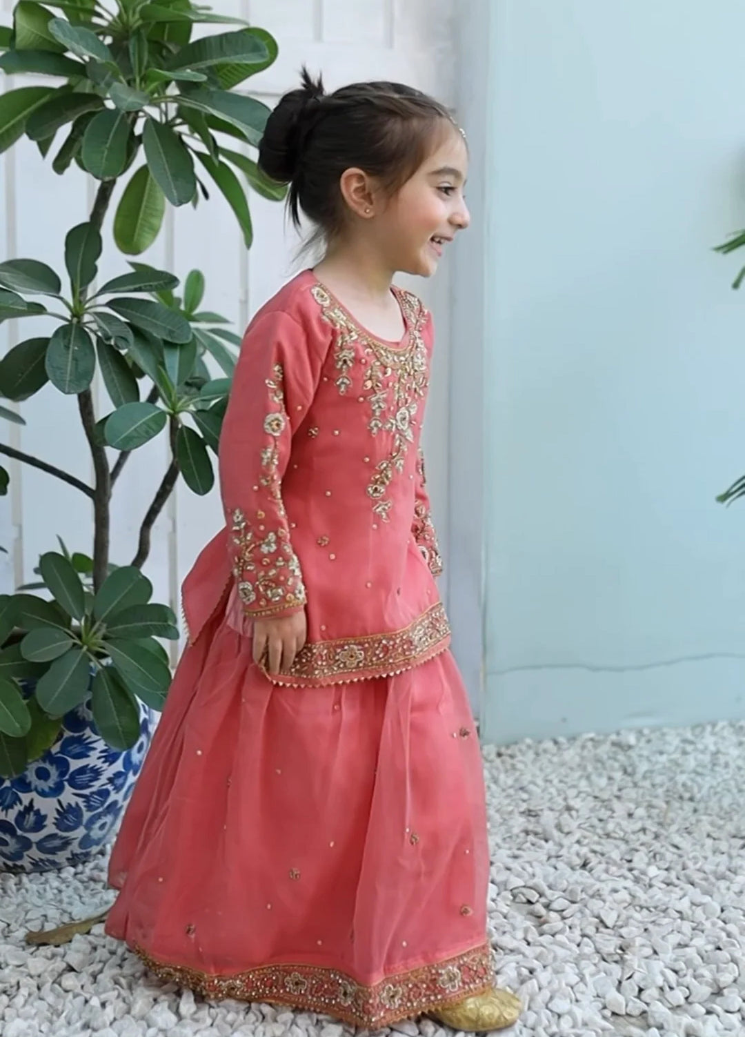 Khanak Girls RTW Embroidered Chiffon 3 Piece Suit KL-8 - Festive Collection
