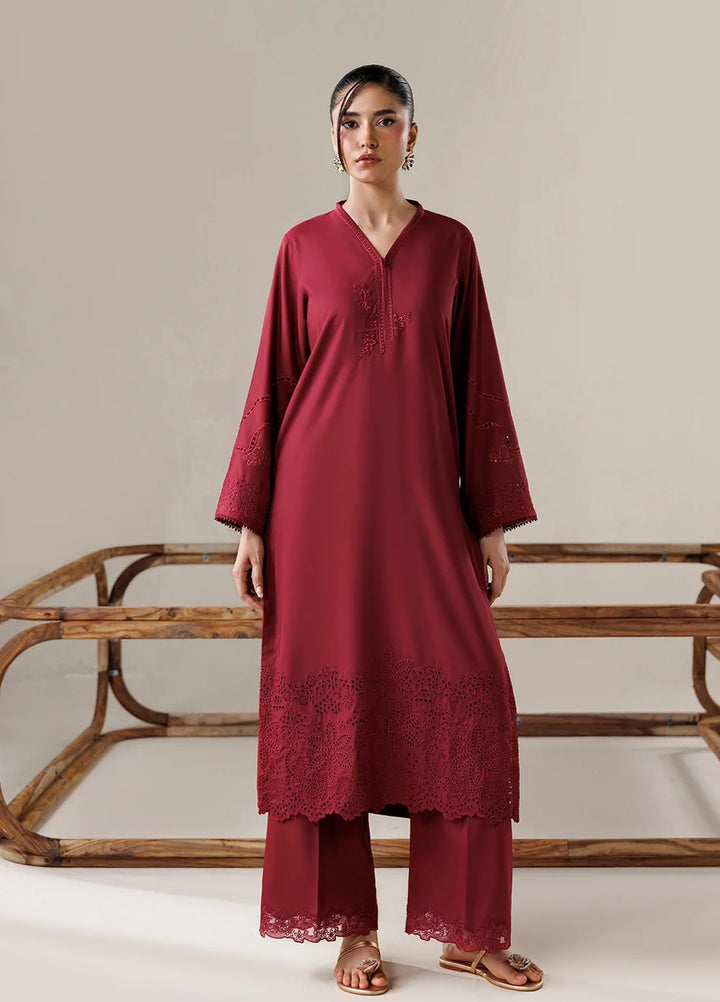 Azure Women RTW Embroidered Poly Co-Ord Sets Suit Wild Berry - Casual Collection
