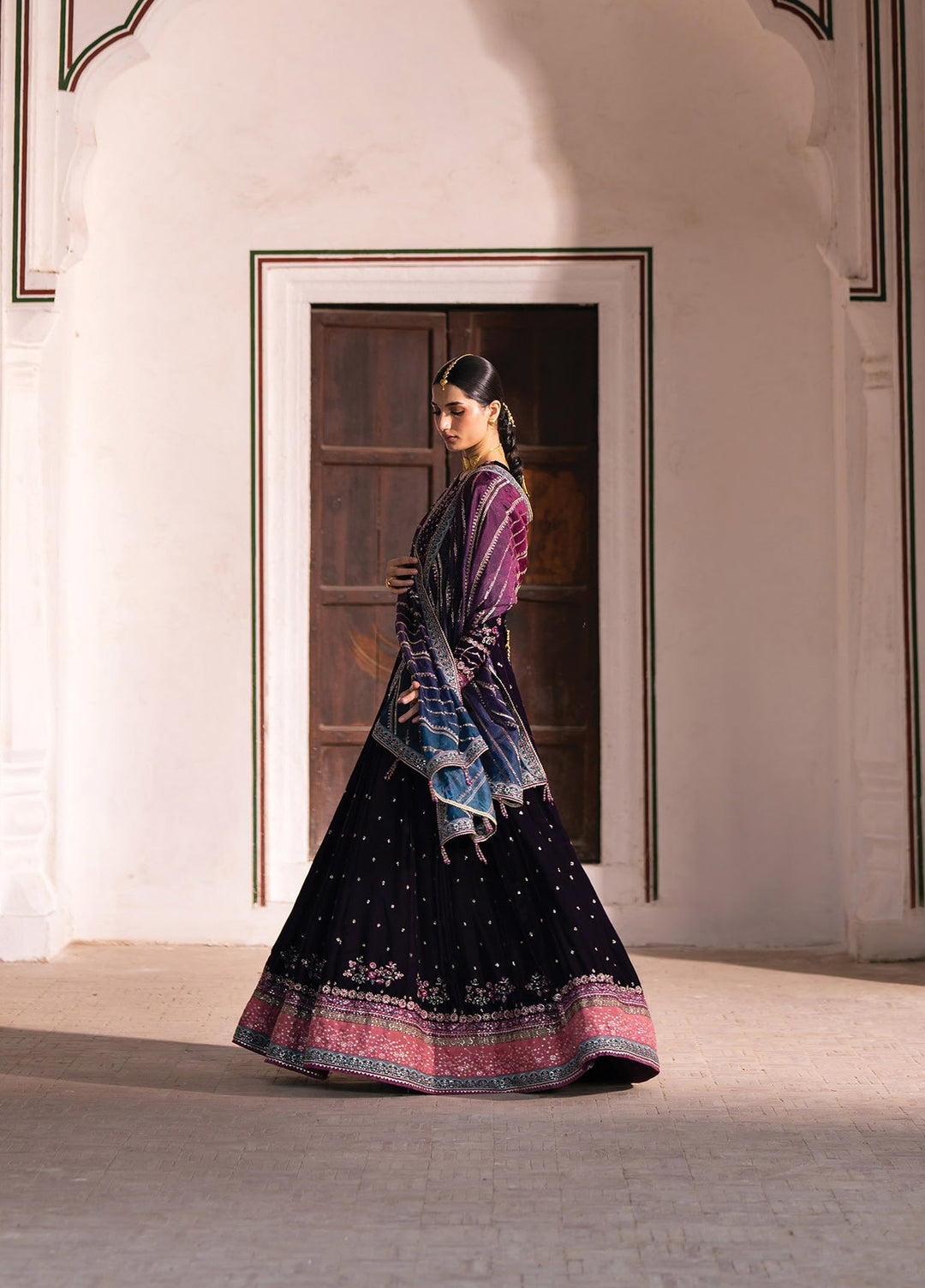 Mor by Xenia Formals Unstitched Embroidered Velvet 3 Piece Suit XE26UMV 06 Uzrat - Festive Collection