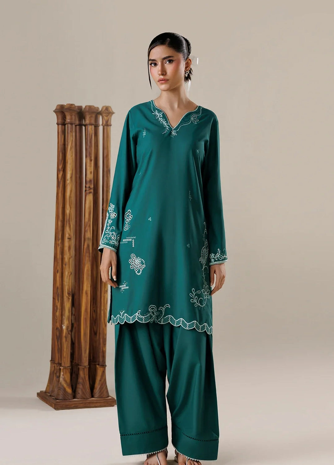 Azure Women RTW Embroidered Poly Co-Ord Sets Suit Opaline - Casual Collection