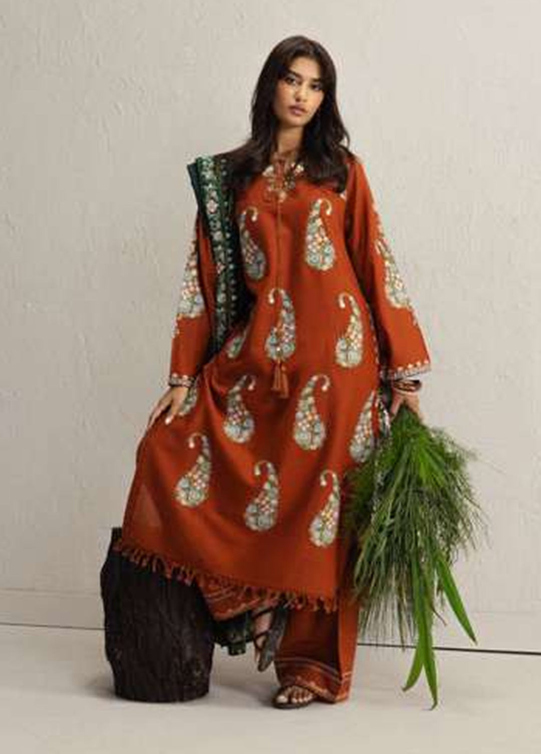 Coco by Zara Shahjahan Unstitched Khaddar 3 Piece Suit CZS26UKW SHIREEN 6B - Winter Collection