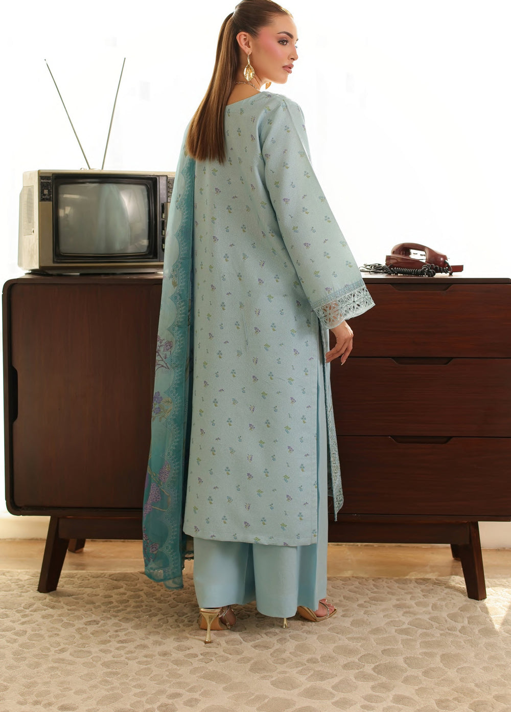 Sahl by Rashid Textiles Unstitched Embroidered Lawn Karandi 3 Piece Suit RT26USLK D-3913 - Casual Collection