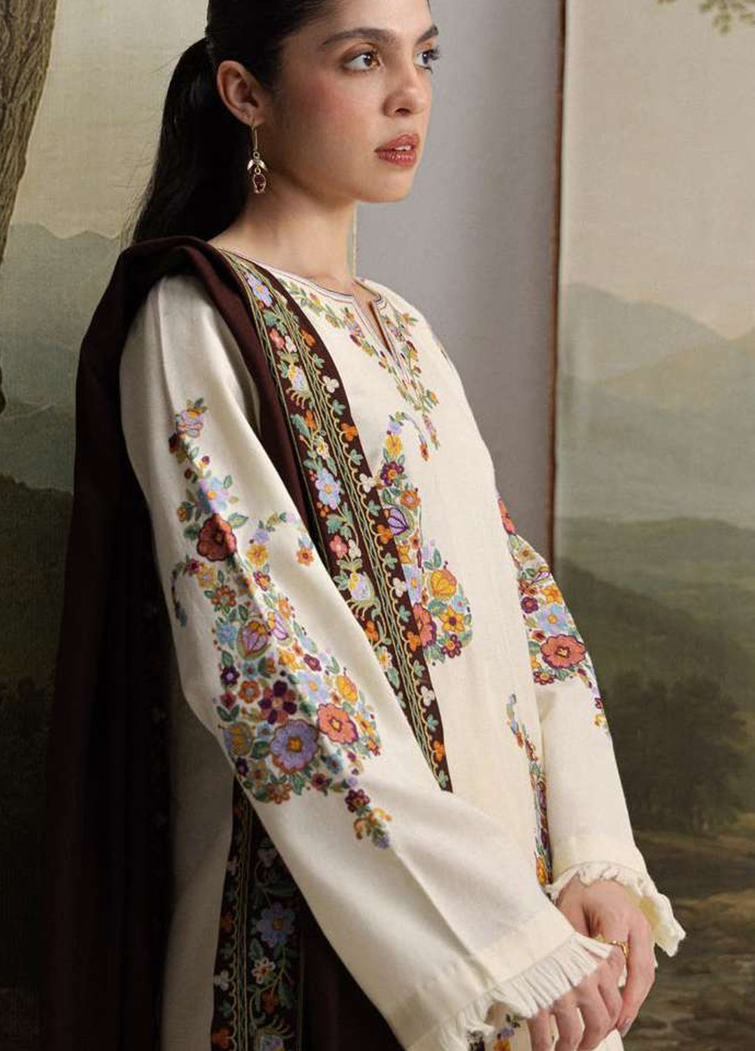 Coco by Zara Shahjahan Unstitched Khaddar 3 Piece Suit CZS26UKW SHIREEN 6A - Winter Collection