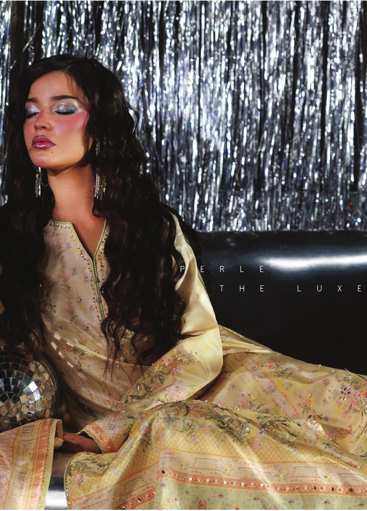 Luxe by Rang Rasiya Unstitched Printed Raw Silk 3 Piece Suit RR26ULS Perle - Festive Collection