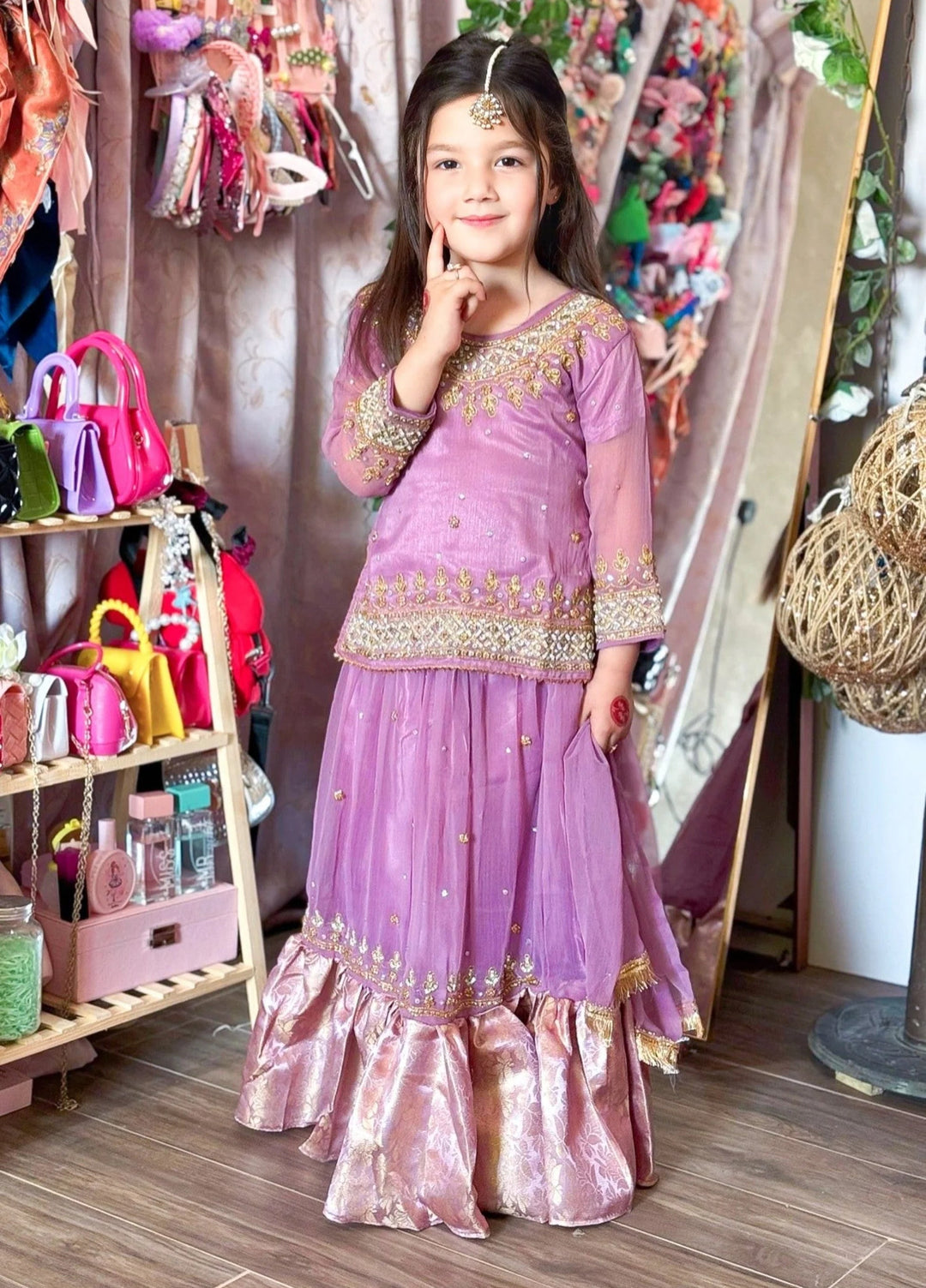 Khanak Girls RTW Embroidered Chiffon 3 Piece Suit KL-4 - Festive Collection