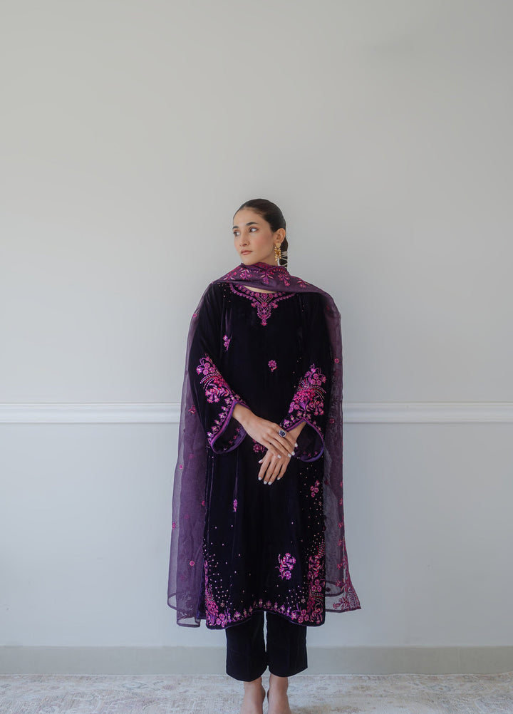 Atelier Velours by Rashid Textiles RTW Embroidered Velvet 3 Piece Suit RT26RAV Gulnaaz - Festive Collection