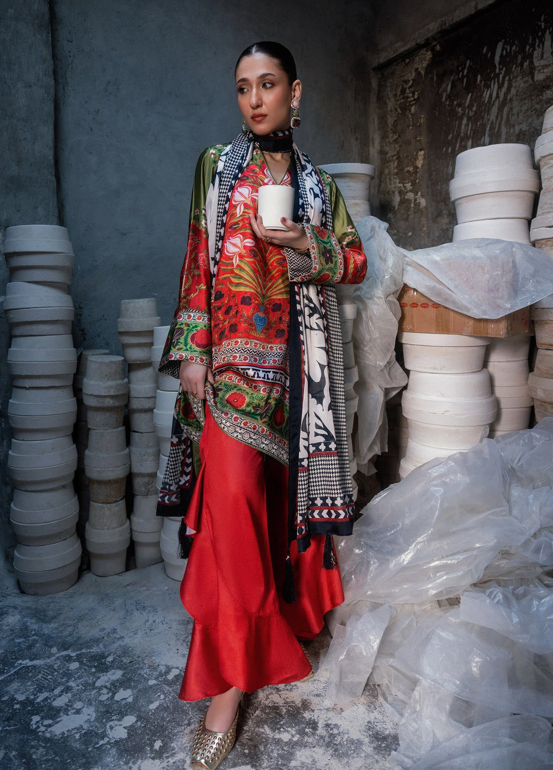 Lady Aik by AIK Atelier Unstitched Printed Silk 3 Piece Suit AIK26ULA 08 - Festive Collection
