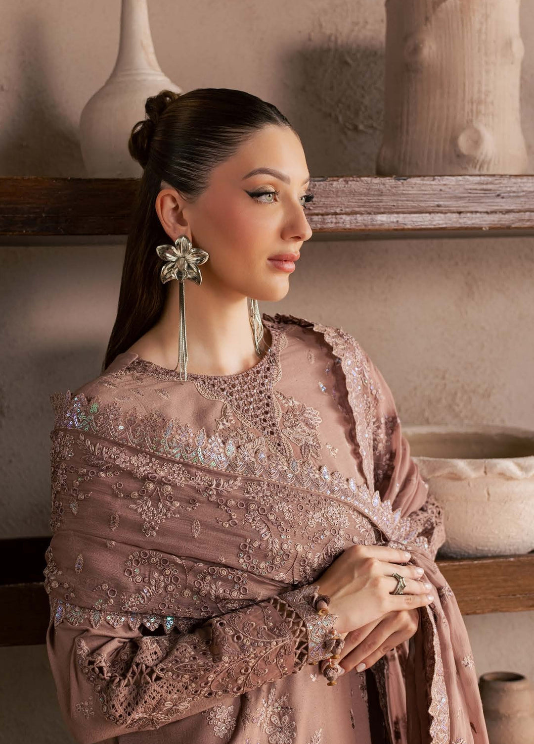 Nureh Unstitched Embroidered Karandi 3 Piece Suit NU26UKE NE-273 - Festive Collection