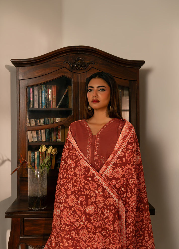 Manzil by Rashid Textiles Unstitched Embroidered Khaddar 3 Piece Suit RT26UKM D-1035 - Winter Collection