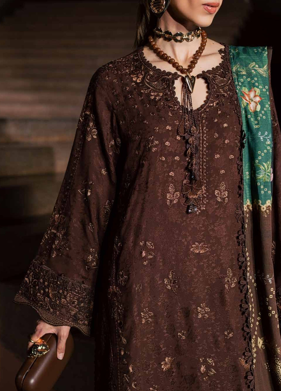 Maya by Nureh Unstitched Embroidered Jacquard Linen 3 Piece Suit NU26UMLJ NW-131 - Festive Collection