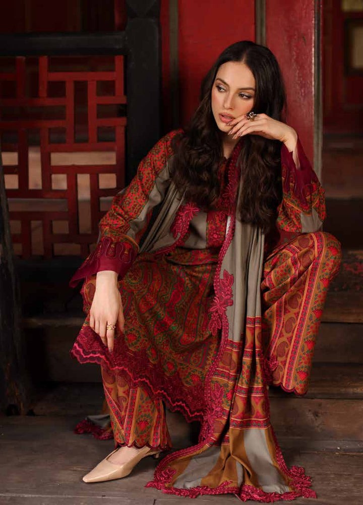 Combination by Charizma Unstitched Embroidered Linen 3 Piece Suit CHR26UCL CCW7-04 - Casual Collection