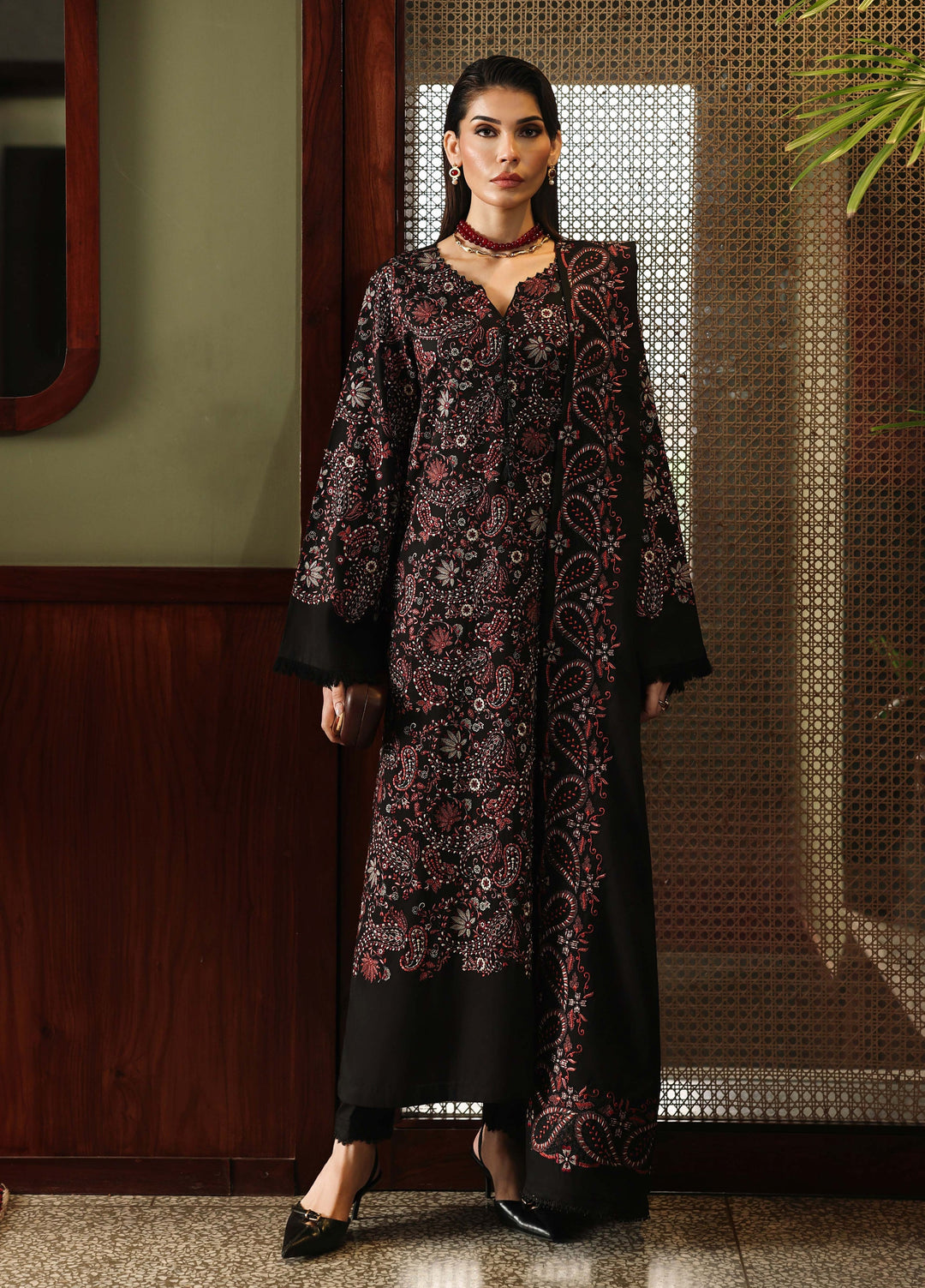 Nureh Exclusive Unstitched Embroidered Marina 3 Piece Suit NU26UEM NE-281 - Festive Collection