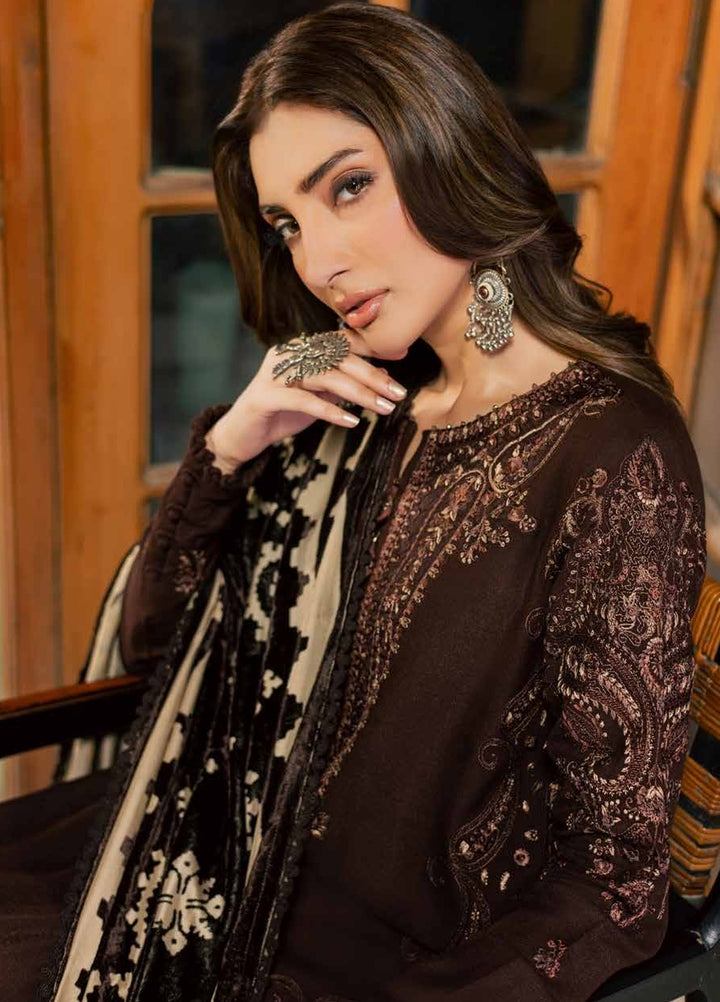 Nureh Exclusive Unstitched Leather Peach with Shawl 3 Piece Suit NU26UEP NE-285 - Festive Collection