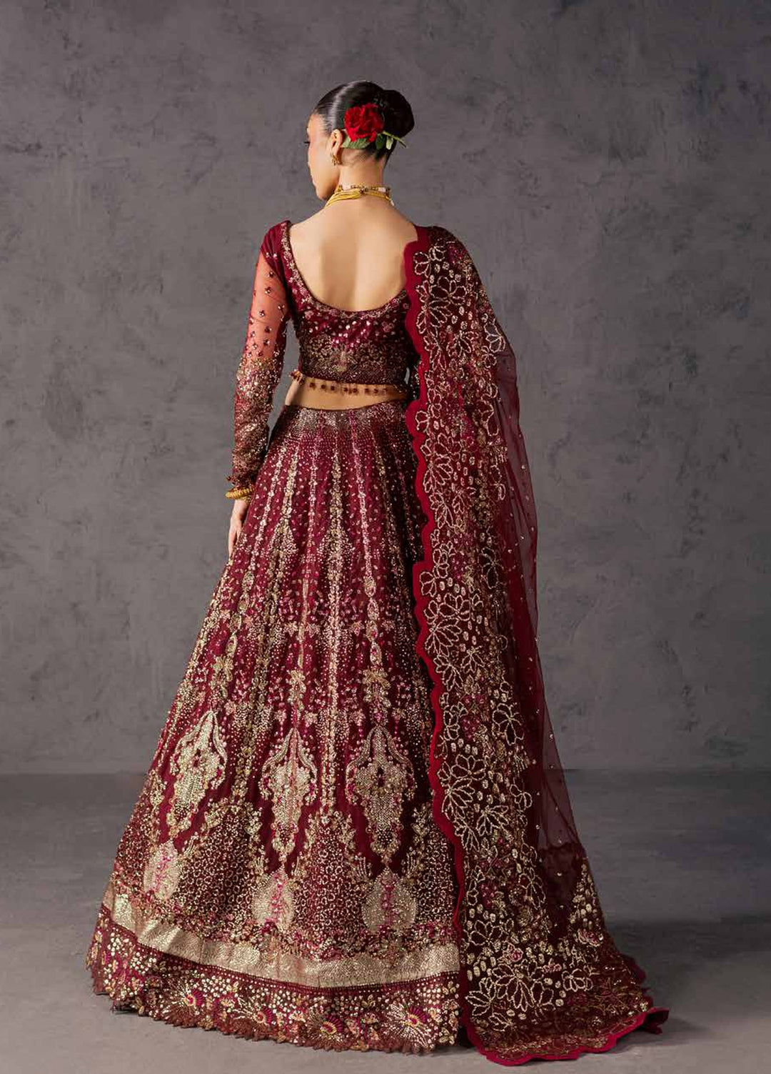 Muse Formal by Nureh Unstitched Embroidered Net 4 Piece Suit NU26UMF NFM-02 - Wedding Collection
