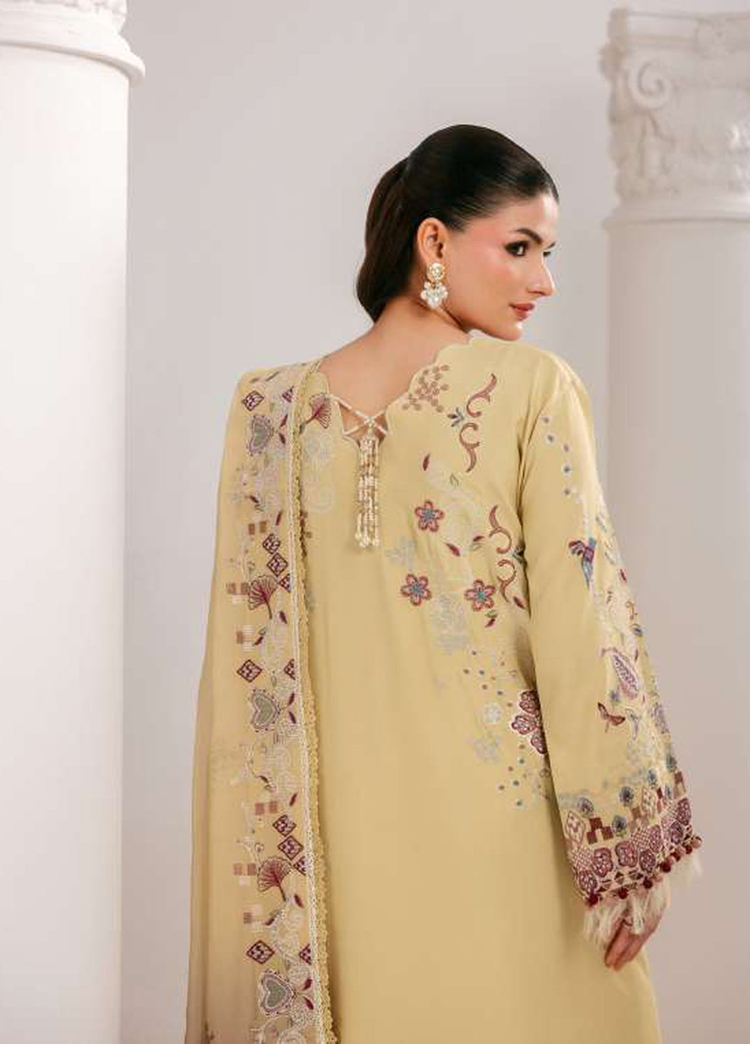 Luxe Silk by Florent Unstitched Embroidered Raw Silk 3 Piece Suit FL26ULS Aurelia - Festive Collection