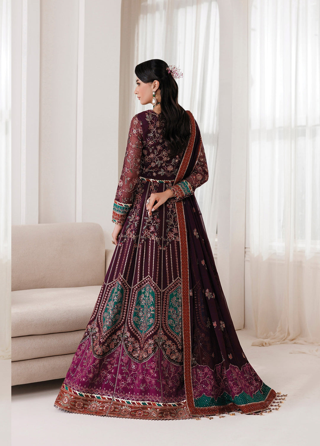 La Ruhe By Alizeh Fashion Unstitched Embroidered Chiffon 3 Piece Suit AF26URW AF-CH-2267-DAWN - Wedding Collection
