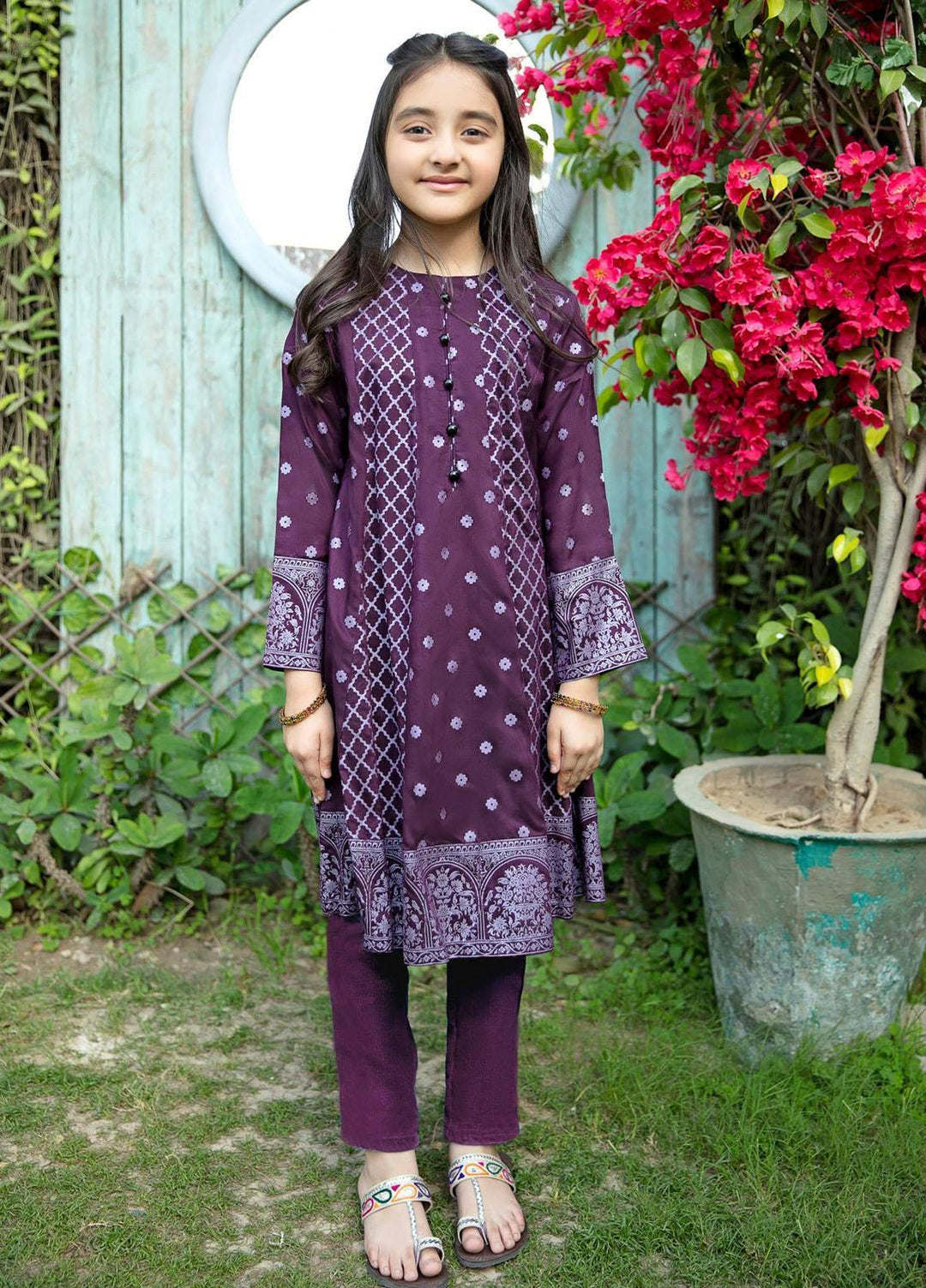 Garnet Clothing Lawn Fancy Girls 2 Piece Suit -  SAGE