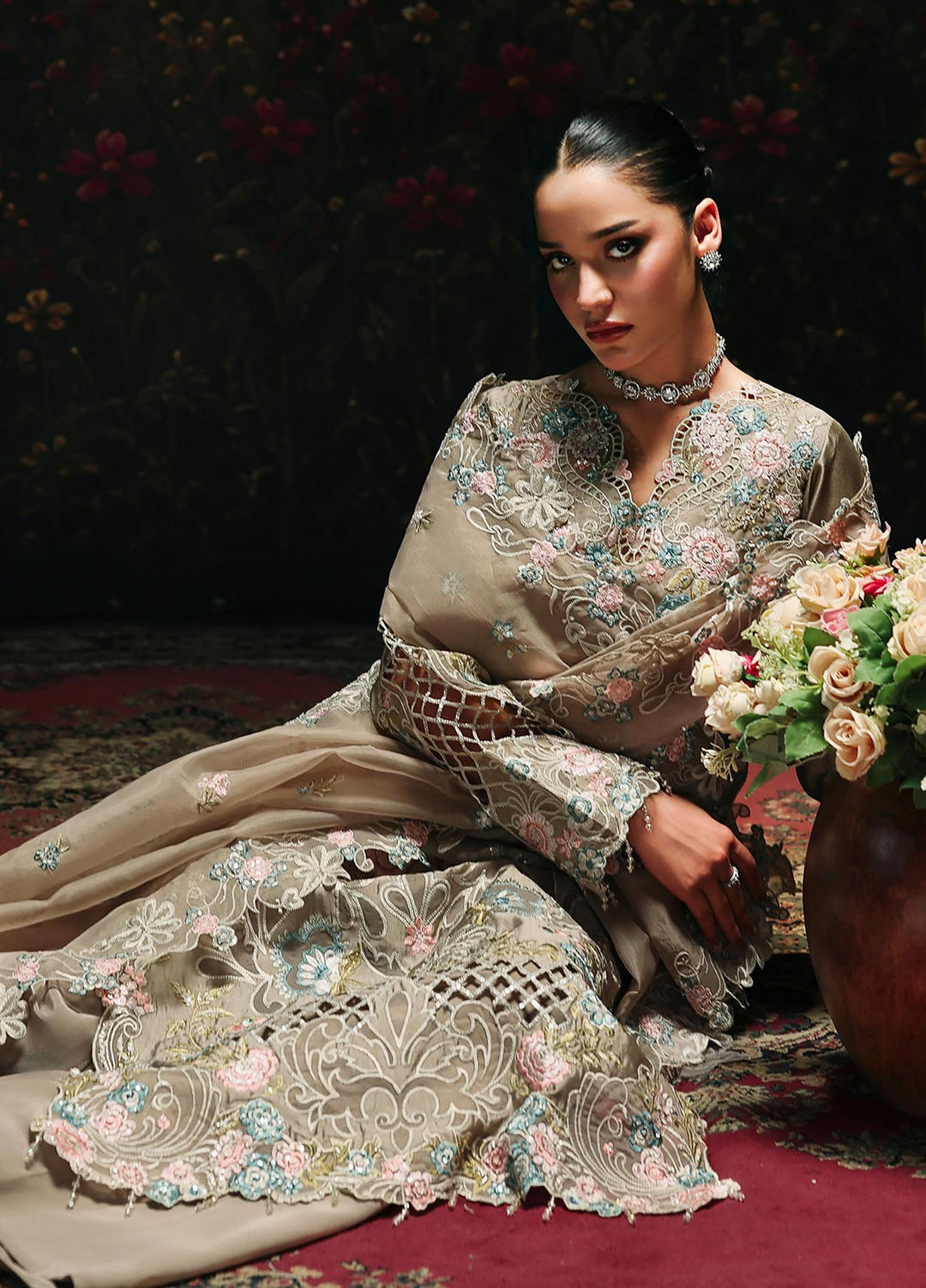 Sage by Rajbari Unstitched Embroidered Sheesha Silk 4 Piece Suit RB26SW Isla 06 - Wedding Collection