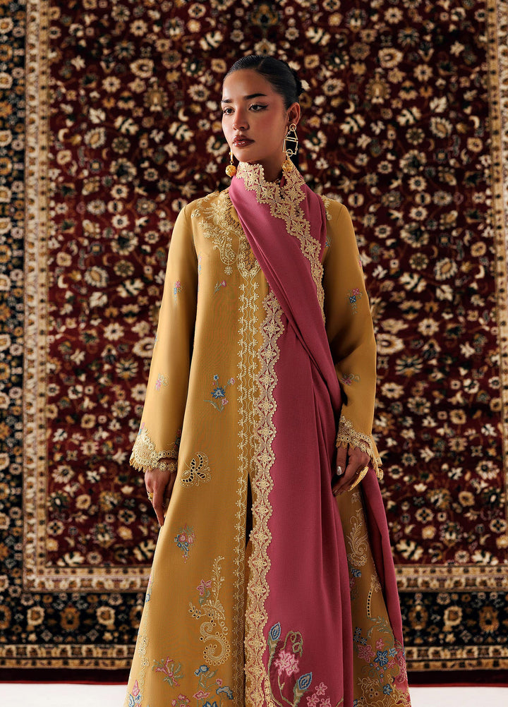 Q line by Qalamkar Unstitched Embroidered Slub Linen 3 Piece Suit QLK26UQL Nyra QLW-06 - Winter Collection