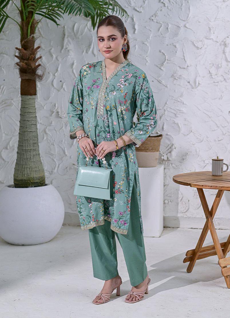 Gulbahar by Ishq e Rang RTW Embroidered Lawn 3 Piece Suit Sage Charm Festive Collection