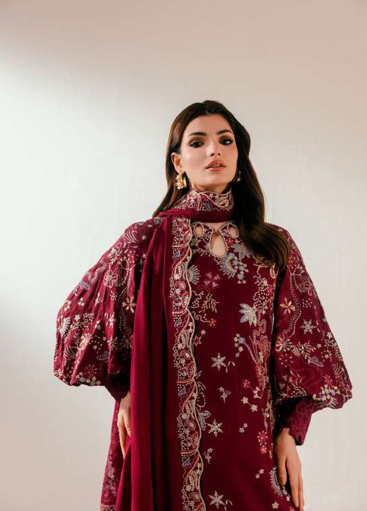 Luxe Silk by Florent Unstitched Embroidered Raw Silk 3 Piece Suit FL26ULS Elan - Festive Collection