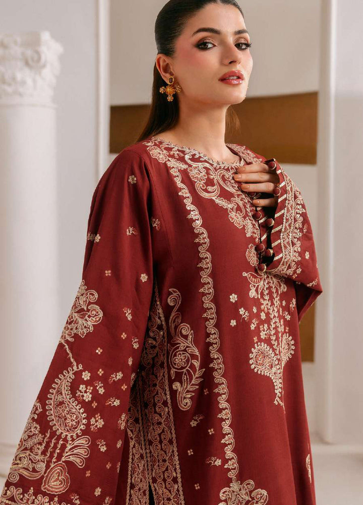 Luxe Silk by Florent Unstitched Embroidered Raw Silk 3 Piece Suit FL26ULS Elise - Festive Collection