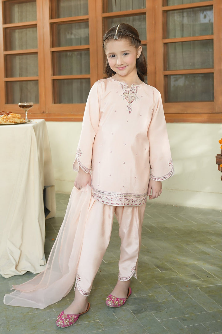 Noore Eid by Panache Girls RTW Embroidered Silk 3 Piece Suit Lulu - Eid Collection