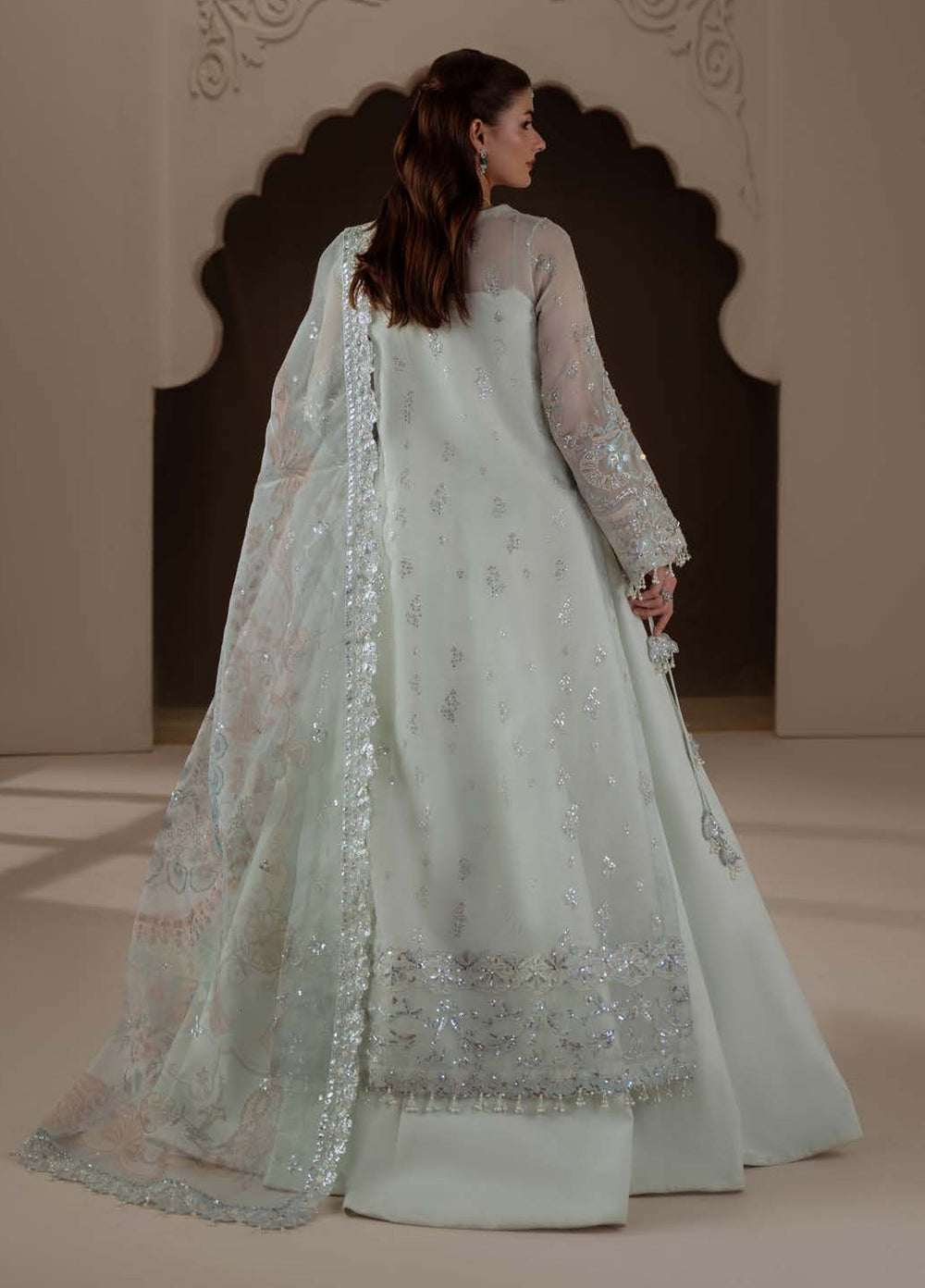 Ember by Aylin Unstitched Embroidered Organza 3 Piece Suit AY26UEW Celeste - Wedding Collection
