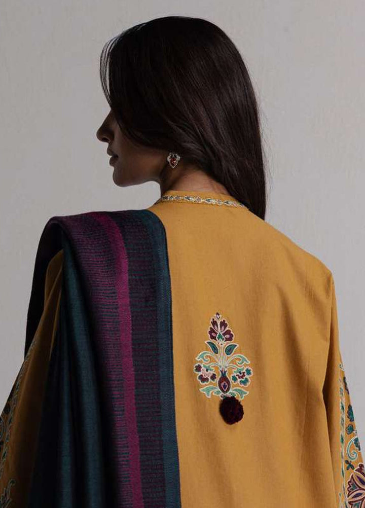 Coco by Zara Shahjahan Unstitched Khaddar 3 Piece Suit CZS26UKW OCHRE 2A - Winter Collection